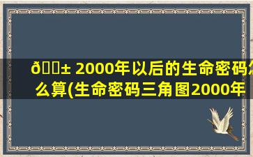 🐱 2000年以后的生命密码怎么算(生命密码三角图2000年出生的数字)